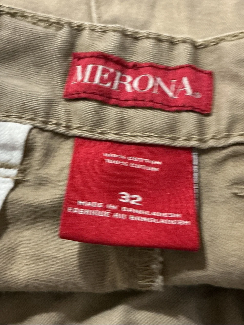 Merona Khaki Flat Front Chino Shorts Men’s Size 32 Casual Summer